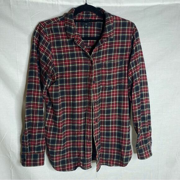 Madewell Flannel Slim Ex-Boyfriend Shirt in Chilton Plaid‎ - Picture 3 of 6